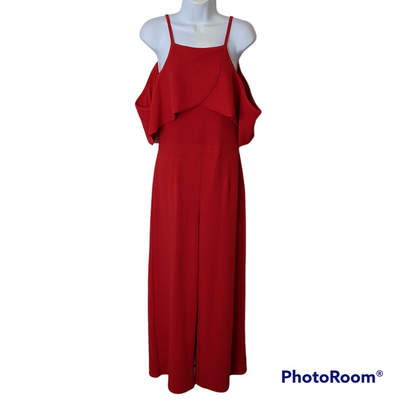 Love Ari Red One-Piece Jumpsuit Wide Legs Romper Size L - Picture 1 of 3